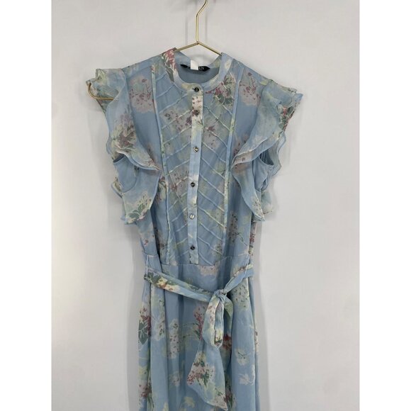 LAUREN RALPH LAUREN JANERVA TIE WAIST FLORAL DRESS FLUTTER SLEEVE SIZE 2 - Picture 3 of 7